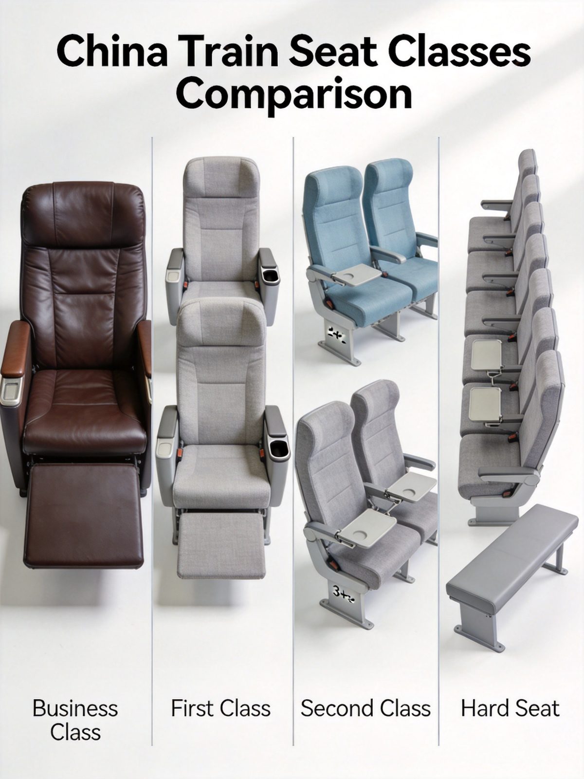 China train seat class comparison chart